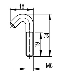 Крюк-болт для механического соединения сетчатого лотка